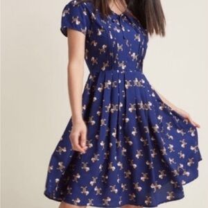 HOY BUY! ModCloth Dog Print Puppy Dress-Size Medium